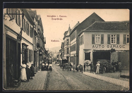 AK Königstein I. Taunus, Blick Durch Die Hauptstrasse Auf Das Rathaus, Mit Auto Garage  - Taunus