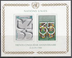 UNO GENF  Block 2, Postfrisch **, 35 Jahre UNO, 1980 - Blocs-feuillets