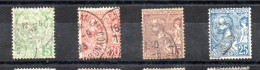 MONACO -- MONTE CARLO -- Lot De 4 Timbres Oblitérés Prince Albert 1er - Used Stamps