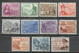 8115-ANTIGUA SERIE COMPLETA NORGE NORUEGA 1947 293/303 HISTORIA POSTAL - Gebraucht