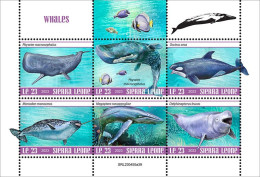 Sierra Leone 2023, Animals, Whales, 6val In BF - Sierra Leone (1961-...)