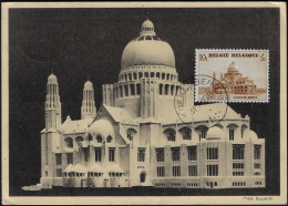Belgique 1938 Y&T 471 Sur Carte Maximum. Basilique De Koekelberg - Iglesias Y Catedrales
