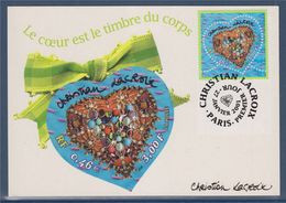 Carte Postale Entier Saint Valentin 2001 Validité Monde 3368 Neuf Et Verso 3368 Oblitéré 27.1.01 - PAP: Sonstige (1995-...)