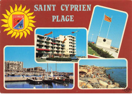 66 SAINT CYPRIEN AE#DC649 CARTE SOUVENIR LA PLAGE L HOTEL LE PORT - Saint Cyprien