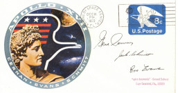 N°1255 N -enveloppe Apollo -XVII- Signature (fac Similé) Evans, Cernan, Schmitt- - Estados Unidos