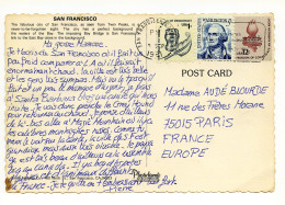 CP USA Pour France Paris - San Francisco - 3 Timbres 1981 - Oblitérés