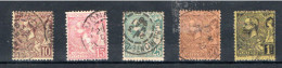 MONACO -- MONTE CARLO -- Lot De 5 Timbres Oblitérés Prince Albert 1er - Used Stamps