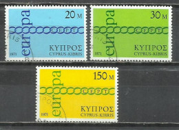 8115A-SERIE COMPLETA CHIPRE 1971 SERIE EUROPA Nº 351/353 YVERT  CALIDAD - Usati