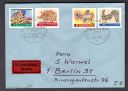 Berlin, Orts-Eilbote-Satzbrief  Mi.-Nr. 386-9, Mit Ak-St. - Cartas & Documentos