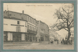 CPA (33) LANGON - Aspect Des Grands Cafés De La Place Maubec En 1910 - Langon