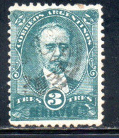ARGENTINA 1888 1890 MIGUEL JUAREZ CELMAN 3c USED USADO OBLITERE' - Used Stamps