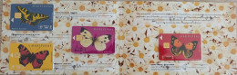 FOLDER DE ESPAÑA CON 4 TARJETAS DE MARIPOSAS (MARIPOSA-BUTTERFLY) TIRADA 800 - Emisiones Privadas