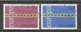 8115B-SERIE COMPLETA ISLANDIA 1971 SERIE EUROPA Nº 404/405 YVERT  CALIDAD - Gebraucht