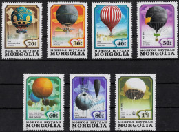 MONGOLIE - MONTGOLFIERES - N° 145 A 151 - NEUF** MNH - Fesselballons