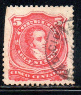 ARGENTINA 1888 1890 RIVADAVIA 5c USED USADO OBLITERE' - Gebruikt