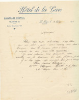 FA 3138    FACTURE    HOTEL DE LA GARE  LA LOUPE   EURE ET LOIR     (1925) - Otros & Sin Clasificación