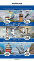 Sierra Leone 2023, Lighthouses, Birds, Ship, 6val In BF - Faros