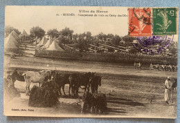 MAROC - MEKNES -  Campement Du Train Au Camp Des Oliviers Chevaux Canons - Circulée 1917 écrite Photo Schmitt No 26 - Meknes