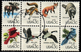 USA 1978 - Mi.Nr. 1343 - 1350 Achterblock - Gestempelt Used - Tiere Animals - Gebraucht