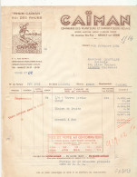 FA 3139    FACTURE  RHUM CAIMAN  NEUILLY SUR SEINE    (1950) - Alimentaire