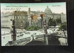 DR: AK Von Berlin Mit Kaiser Wilhelm-Brücke Und Königl. Schloß Vom 6.2.1913 Mit 5 Pf Germania Knr. 85 -re. Ecke Mit Knic - Mitte
