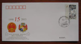 China Cover PFTN·WJ 2013-9 The 15th Anniversary Establishment Of Diplomatic Relations Between China And Tonga 1v MNH - Buste