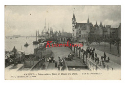 Antwerpen Steenplein Haven 1906 Havenactiviteiten ANVERS Débarcadère Place Et Musée Du Steen Vue Du Promenoir Hermans - Antwerpen