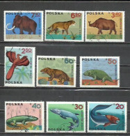 8120-POLONIA SERIE COMPLETA DINOSAURIOS, ANIMALES PREHISTORICOS 1966 N 1506/1514 - Fósiles