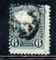 ARGENTINA 1888 1889 SARMIENTO 6c USED USADO OBLITERE' - Usados