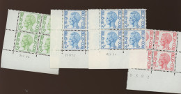 Services  Blocs De 4 Avec Date (pas Le 7F.). Papier Normal - 1970-1980 Elström