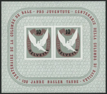 SCHWEIZ BUNDESPOST Bl. 12 **, 1945, Block Basler Taube, Pracht, Mi. 160.- - Unused Stamps