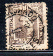 ARGENTINA 1890 AVELLANEDA 10c USED USADO OBLITERE' - Gebraucht