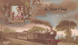 Souvenir De SAINT-CLOUD (Hauts-de-Seine) - Train Fantaisie - Ecrit 1916 (2 Scans) Alice Mion à Sancey-le-Long Doubs - Saint Cloud