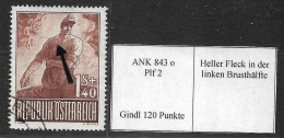 Österreich 1947: ANK 843 Plf O Kriegsgefangene, Gindl- Plattenfehler "Brusthälfte" (120 Punkte), 36.- € - Usados