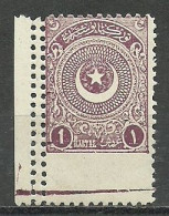 Turkey; 1924 2nd Star&Crescent Issue Stamp 1 K. "Double Perforation" ERROR - Ungebraucht
