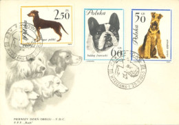 POLAND - 1963, FDC STAMPS OF DOGS TYPE,NOT USED.. - Covers & Documents