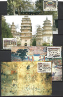 CHINE. N°3305-8 De 1995 Sur 4 Cartes Maximum. Temple Shaolin. - Buddhism