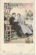 686 -  Couple  Sur Un Banc - Paare