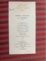 Menu Ancien PREMIERE COMMUNION DE JACQUELINE   Signature Manuscrite  AUGE  4 JUIN 1939 - Menu