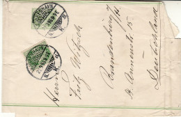 DENMARK 1896 WRAPPER MiNr S 5 SENT FROM KOBENHAVN TO BRANDENBURG - Postal Stationery