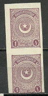 Turkey; 1924 2nd Star&Crescent Issue Stamp 1 K. "Imperforate" ERROR - Unused Stamps