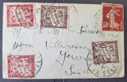 France 1939 N°360 + Taxe 29X2 +taxe 33X2 Ob TB - 1859-1959 Covers & Documents