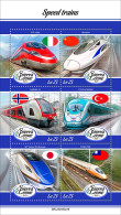 Sierra Leone 2023, High Speed Train, 6val In BF - Eisenbahnen