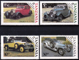 Série De 4 Timbres-poste Neufs** - Centenaire De L'automobile Rolls-Royce  - N° 267-268-269-270(Yvert)  - Tanzanie 1986 - Tanzanie (1964-...)