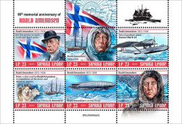 Sierra Leone 2023, Explorers, Amundsen, Zeppelin, 6val In BF - Polar Exploradores Y Celebridades