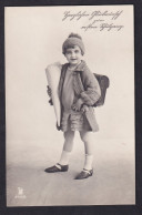 Schzlgang - First Day Of School / Photo Of Girl / Postcard Circulated, 2 Scan - Children's School Start