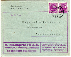 DR 1923, MeF 2x100 Mk. M. Perfin Auf Firmenbrief V. Rosenheim - Autres & Non Classés