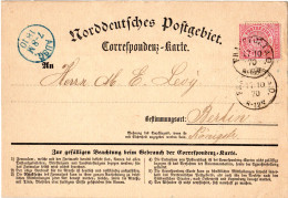 NDP 1870, 1 Gr. Auf Correspondenz-Karte V. K1 FRANKFURT A.O. - Storia Postale