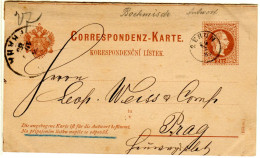 Österreich 1883, 2 Kr. Frageteil Ganzsache M. Fingerhut Stpl. ZEHUN - Cartas & Documentos