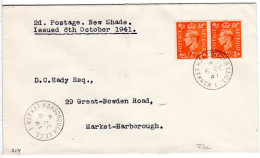 GB 1941, 2x2d Auf FDC M. Ersttagsstempel V. Market Harborough - Sonstige & Ohne Zuordnung